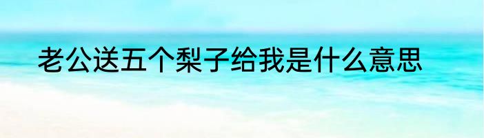 老公送五个梨子给我是什么意思