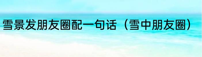 雪景发朋友圈配一句话（雪中朋友圈）