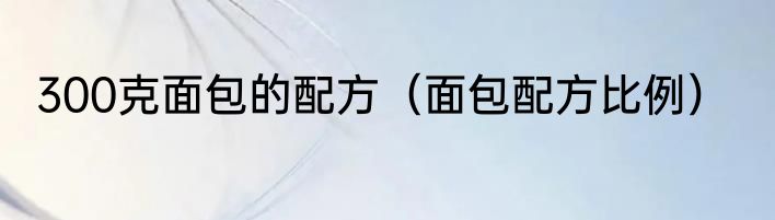 300克面包的配方（面包配方比例）