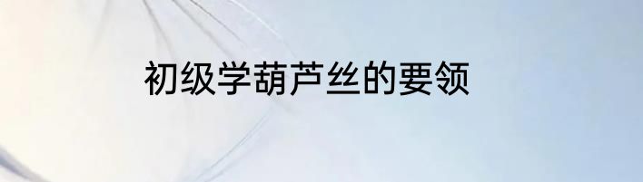 初级学葫芦丝的要领
