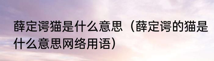 薛定谔猫是什么意思（薛定谔的猫是什么意思网络用语）