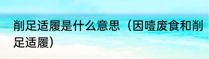 削足适履是什么意思（因噎废食和削足适履）