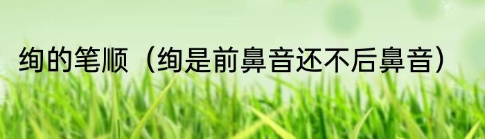 绚的笔顺（绚是前鼻音还不后鼻音）