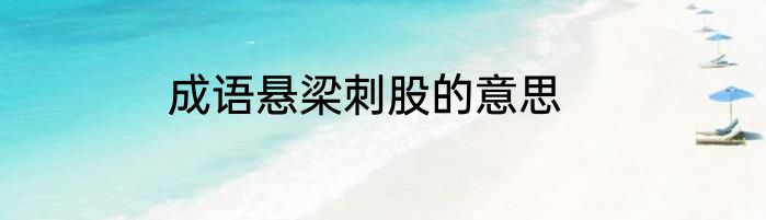 成语悬梁刺股的意思