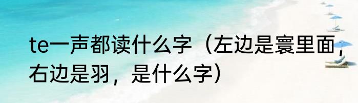 te一声都读什么字（左边是寰里面，右边是羽，是什么字）