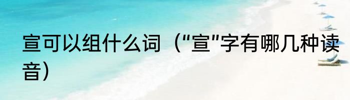 宣可以组什么词（“宣”字有哪几种读音）