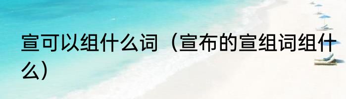 宣可以组什么词（宣布的宣组词组什么）