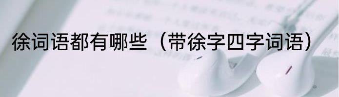 徐词语都有哪些（带徐字四字词语）