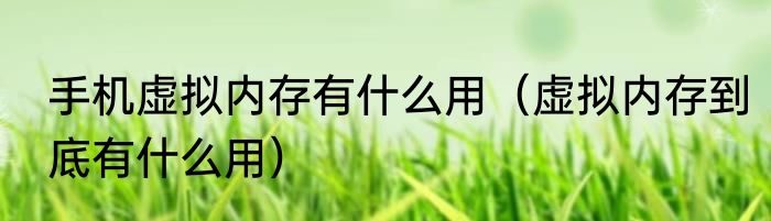 手机虚拟内存有什么用（虚拟内存到底有什么用）
