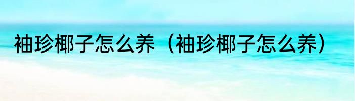 袖珍椰子怎么养（袖珍椰子怎么养）