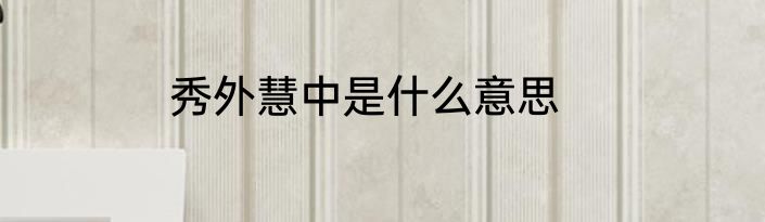 秀外慧中是什么意思
