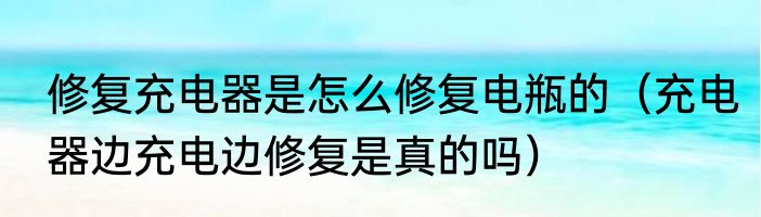 修复充电器是怎么修复电瓶的（充电器边充电边修复是真的吗）
