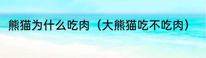 熊猫为什么吃肉（大熊猫吃不吃肉）