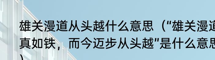 雄关漫道从头越什么意思（“雄关漫道真如铁，而今迈步从头越”是什么意思）