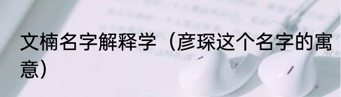 文楠名字解释学（彦琛这个名字的寓意）