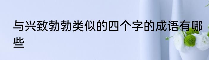 与兴致勃勃类似的四个字的成语有哪些
