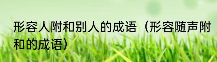 形容人附和别人的成语（形容随声附和的成语）