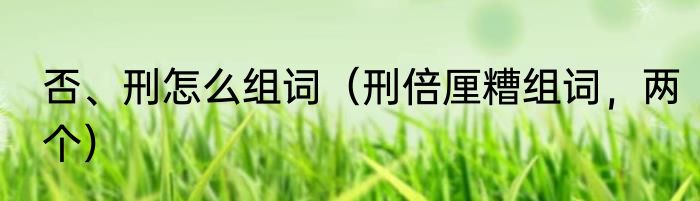 否、刑怎么组词（刑倍厘糟组词，两个）