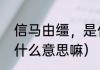 信马由缰，是什么意思（信马由缰是什么意思嘛）