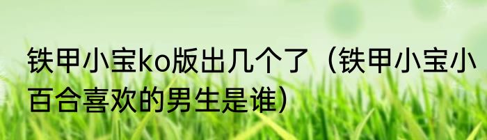 铁甲小宝ko版出几个了（铁甲小宝小百合喜欢的男生是谁）