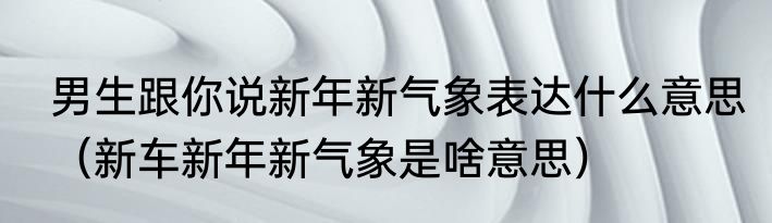 男生跟你说新年新气象表达什么意思（新车新年新气象是啥意思）
