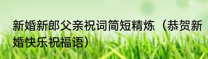 新婚新郎父亲祝词简短精炼（恭贺新婚快乐祝福语）