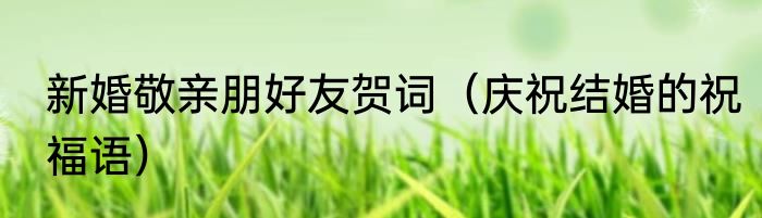 新婚敬亲朋好友贺词（庆祝结婚的祝福语）