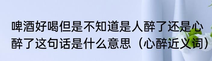 啤酒好喝但是不知道是人醉了还是心醉了这句话是什么意思（心醉近义词）