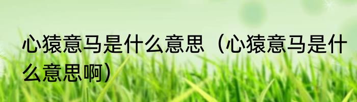 心猿意马是什么意思（心猿意马是什么意思啊）