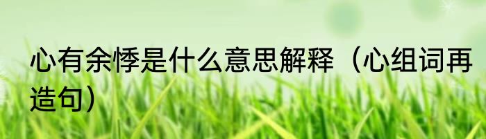 心有余悸是什么意思解释（心组词再造句）