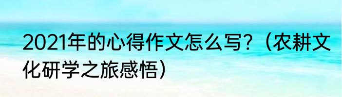 2021年的心得作文怎么写?（农耕文化研学之旅感悟）