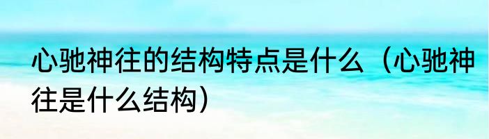 心驰神往的结构特点是什么（心驰神往是什么结构）