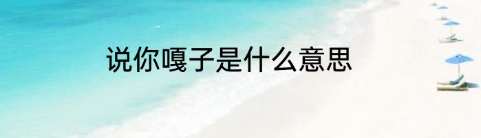 说你嘎子是什么意思