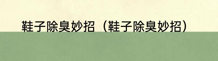 鞋子除臭妙招（鞋子除臭妙招）