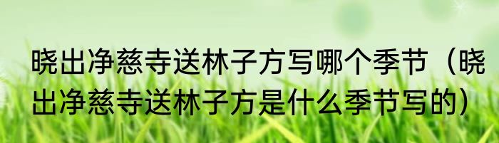 晓出净慈寺送林子方写哪个季节（晓出净慈寺送林子方是什么季节写的）