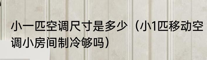 小一匹空调尺寸是多少（小1匹移动空调小房间制冷够吗）
