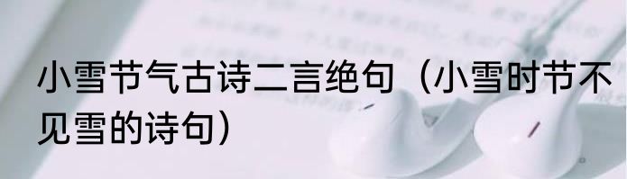 小雪节气古诗二言绝句（小雪时节不见雪的诗句）