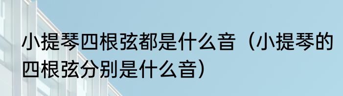 小提琴四根弦都是什么音（小提琴的四根弦分别是什么音）
