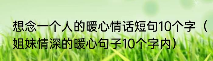 想念一个人的暖心情话短句10个字（姐妹情深的暖心句子10个字内）