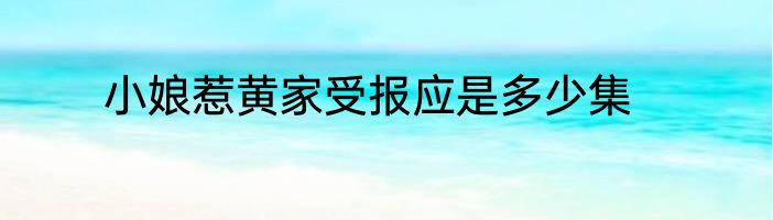 小娘惹黄家受报应是多少集