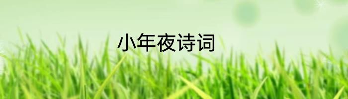 小年夜诗词