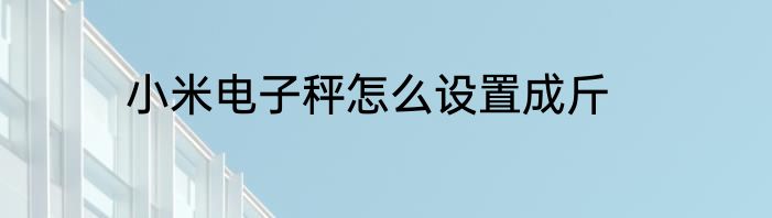 小米电子秤怎么设置成斤