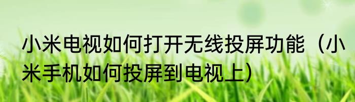 小米电视如何打开无线投屏功能（小米手机如何投屏到电视上）