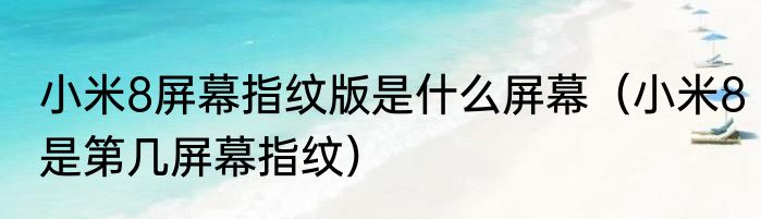 小米8屏幕指纹版是什么屏幕（小米8是第几屏幕指纹）