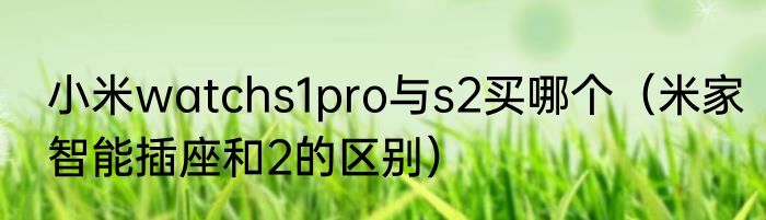 小米watchs1pro与s2买哪个（米家智能插座和2的区别）