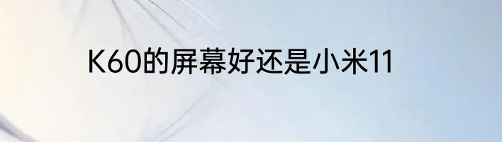 K60的屏幕好还是小米11