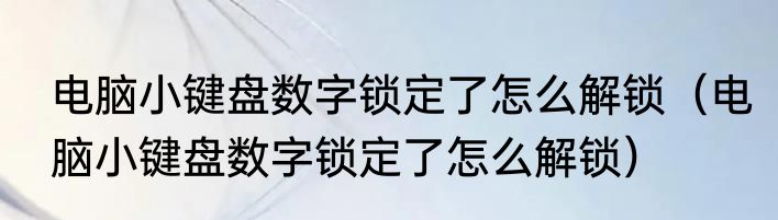 电脑小键盘数字锁定了怎么解锁（电脑小键盘数字锁定了怎么解锁）