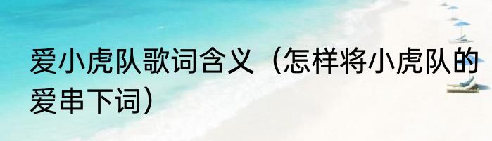 爱小虎队歌词含义（怎样将小虎队的爱串下词）