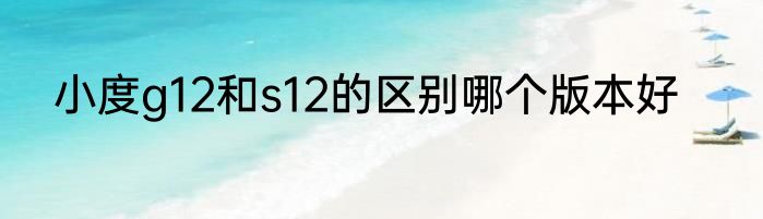 小度g12和s12的区别哪个版本好