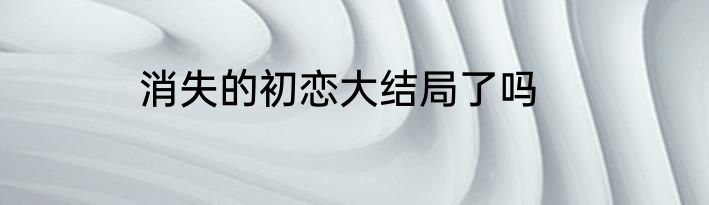 消失的初恋大结局了吗